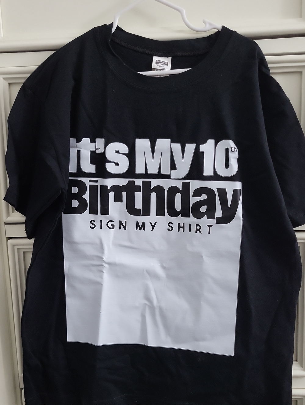 Source Unknown Black & White "It's My 10th Birthday" Kids T-Shirt